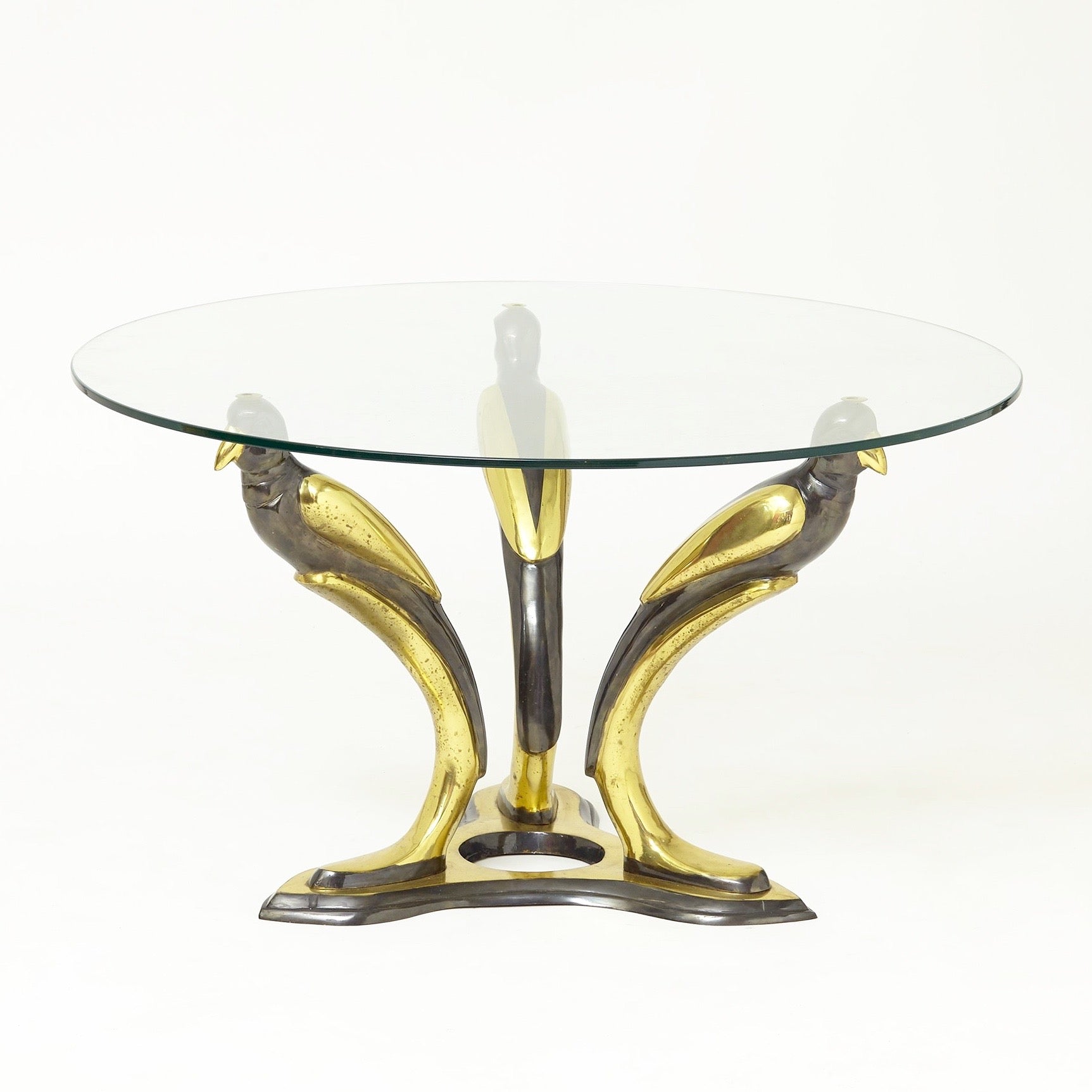 Patinated bronze 'bird'  coffee table in the style of Willy Daro.