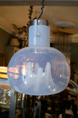 Round Glass 'Lava Lamp' Chandelier