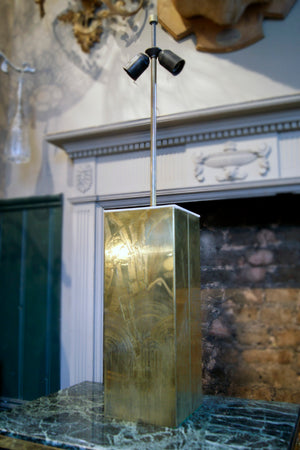 Bamboo Patterned Brass Lamp