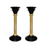 Large pair of signed Murano Glass candlesticks.