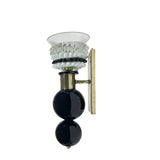 Pair of black and white glass Murano wall lights by Barovier and Tosso.