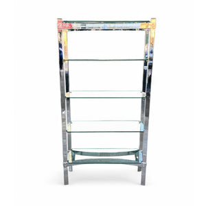 1970's Merrow associates chrome shelving unit.