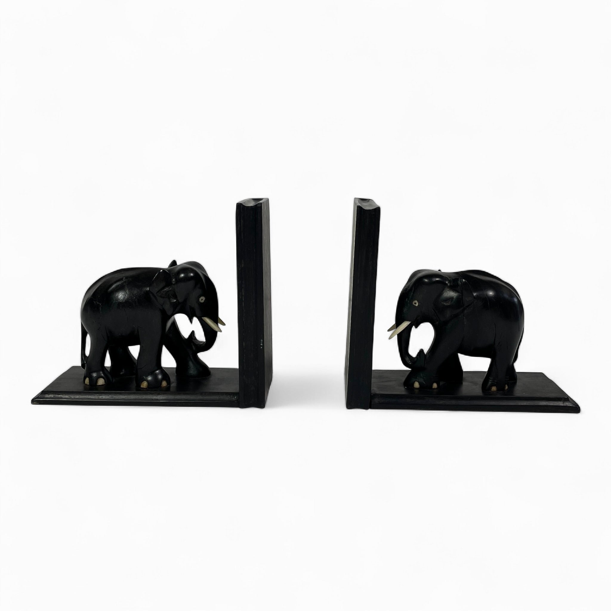 Pair of stylish early twentieth century solid Ebony bookends .