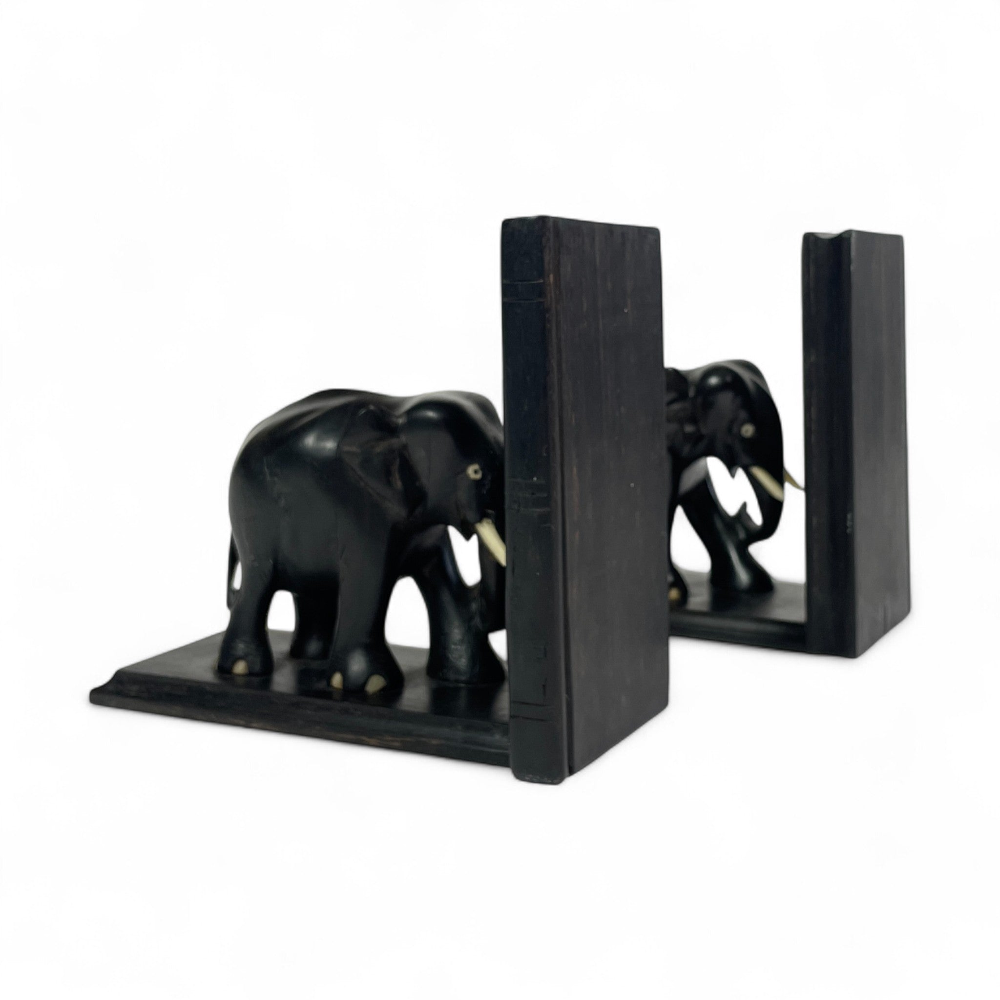 Pair of stylish early twentieth century solid Ebony bookends .