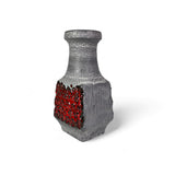 Unusual 1960's grey and red West German ceramic vase