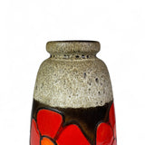 Large West German ceramic flower pattern vase