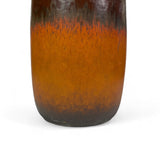 Large West German ceramic vase with orange and brown banded glazes.