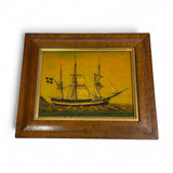 English Reverse Prints on Glass of a 'swedish merchant vessel'
