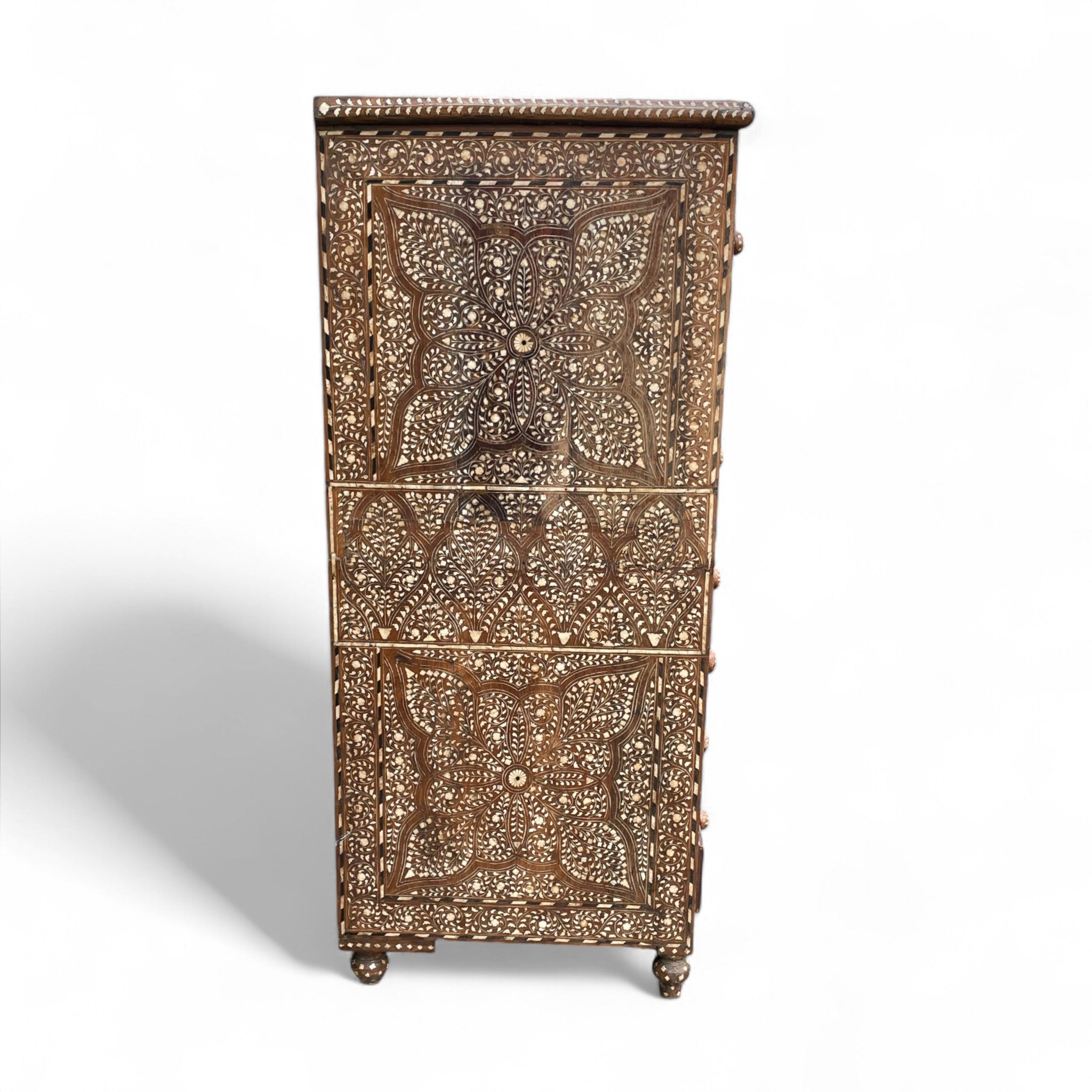 Early twentieth century  Anglo Indian tall chest of drawers .