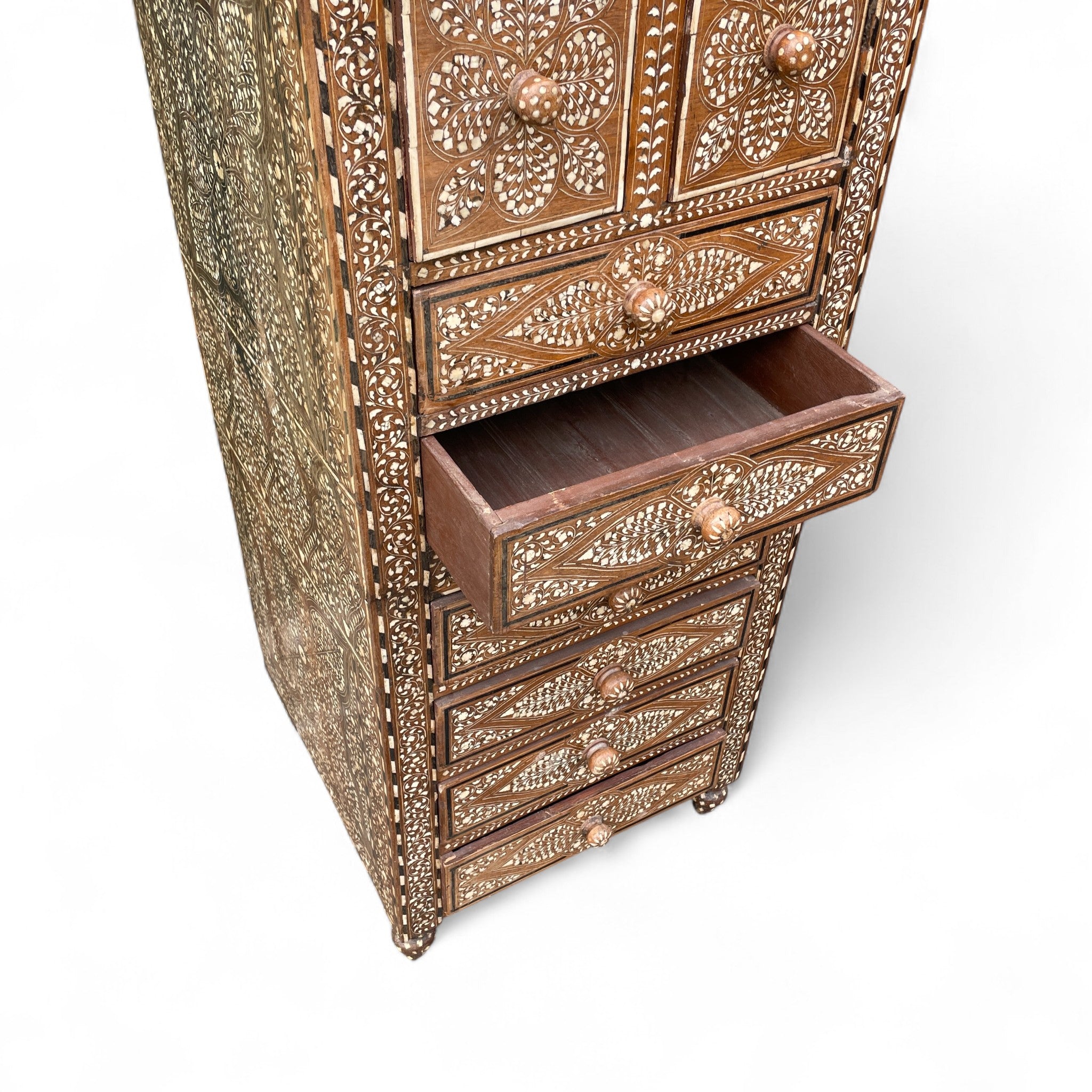 Early twentieth century  Anglo Indian tall chest of drawers .