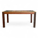 1970's coffee table with reverse glass map of the antique world .