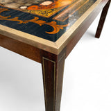 1970's coffee table with reverse glass map of the antique world .
