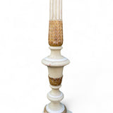 Superb english carved wood torchere circa 1840 with parcel gilt finish .
