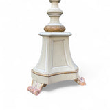 Superb english carved wood torchere circa 1840 with parcel gilt finish .