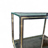 1970's Italian drinks trolley with brass and chrome detailing.