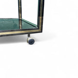 1970's Italian drinks trolley with brass and chrome detailing.