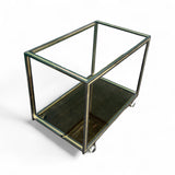 1970's Italian drinks trolley with brass and chrome detailing.