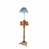 Edwardian gentleman smokers set  and table on turned wooden lamp.