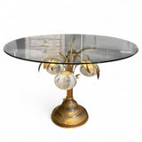 Italian mid century palm side table with Murano glass lights.