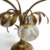 Italian mid century palm side table with Murano glass lights.