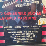 1980's poster for the Andy Warhol  'Damaged lives exhibition' at the Palladium new york.