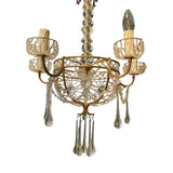 Fine mid twentieth century French beaded chandelier with amethyst glass drops.