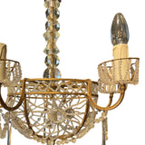 Fine mid twentieth century French beaded chandelier with amethyst glass drops.