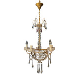 Fine mid twentieth century French beaded chandelier with amethyst glass drops.