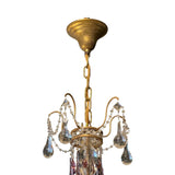 Fine mid twentieth century French beaded chandelier with amethyst glass drops.