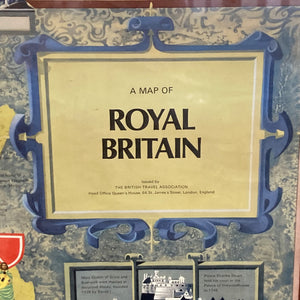 Original Framed Vintage Map of Royal Britain Circa 1967.