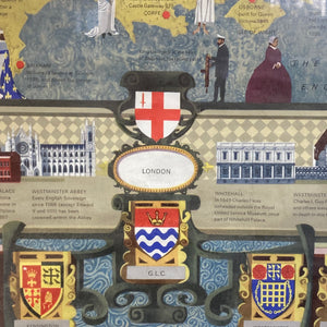 Original Framed Vintage Map of Royal Britain Circa 1967.