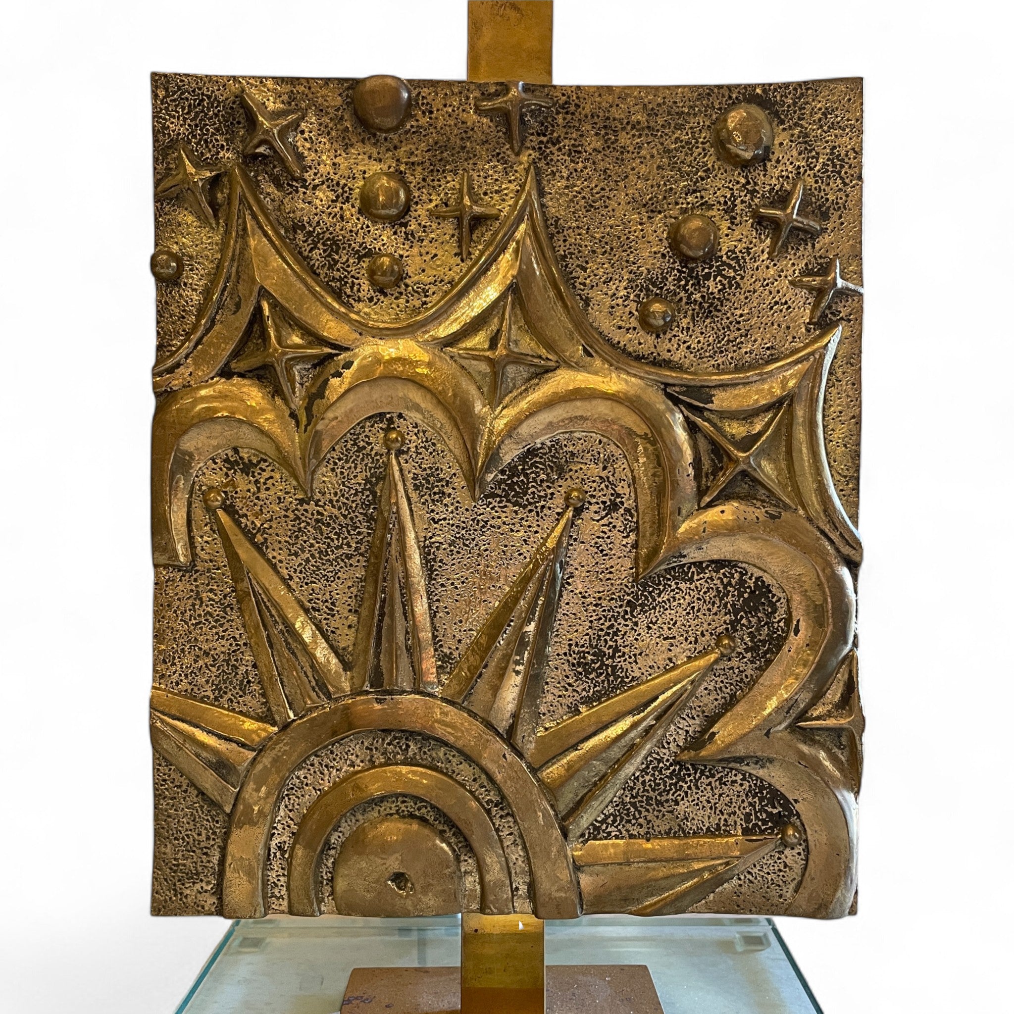 Pair of unusual Bronze Italian table lamps .