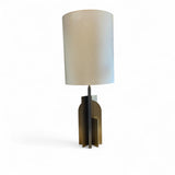 Large pair of  substantial steel and bronze Icon lamps .