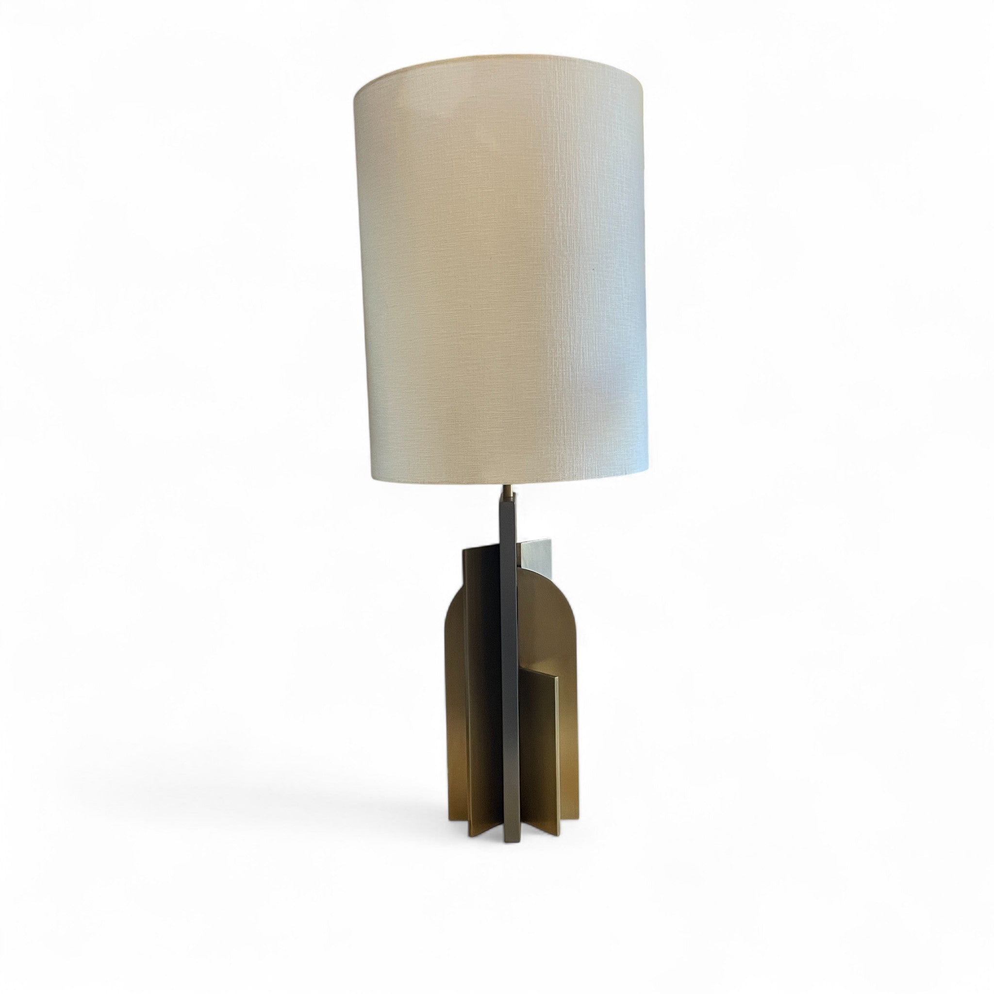 Large pair of  substantial steel and bronze Icon lamps .