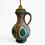 Large and unusual 1960's ceramic lamp with original shade.