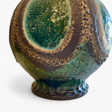 Large and unusual 1960's ceramic lamp with original shade.