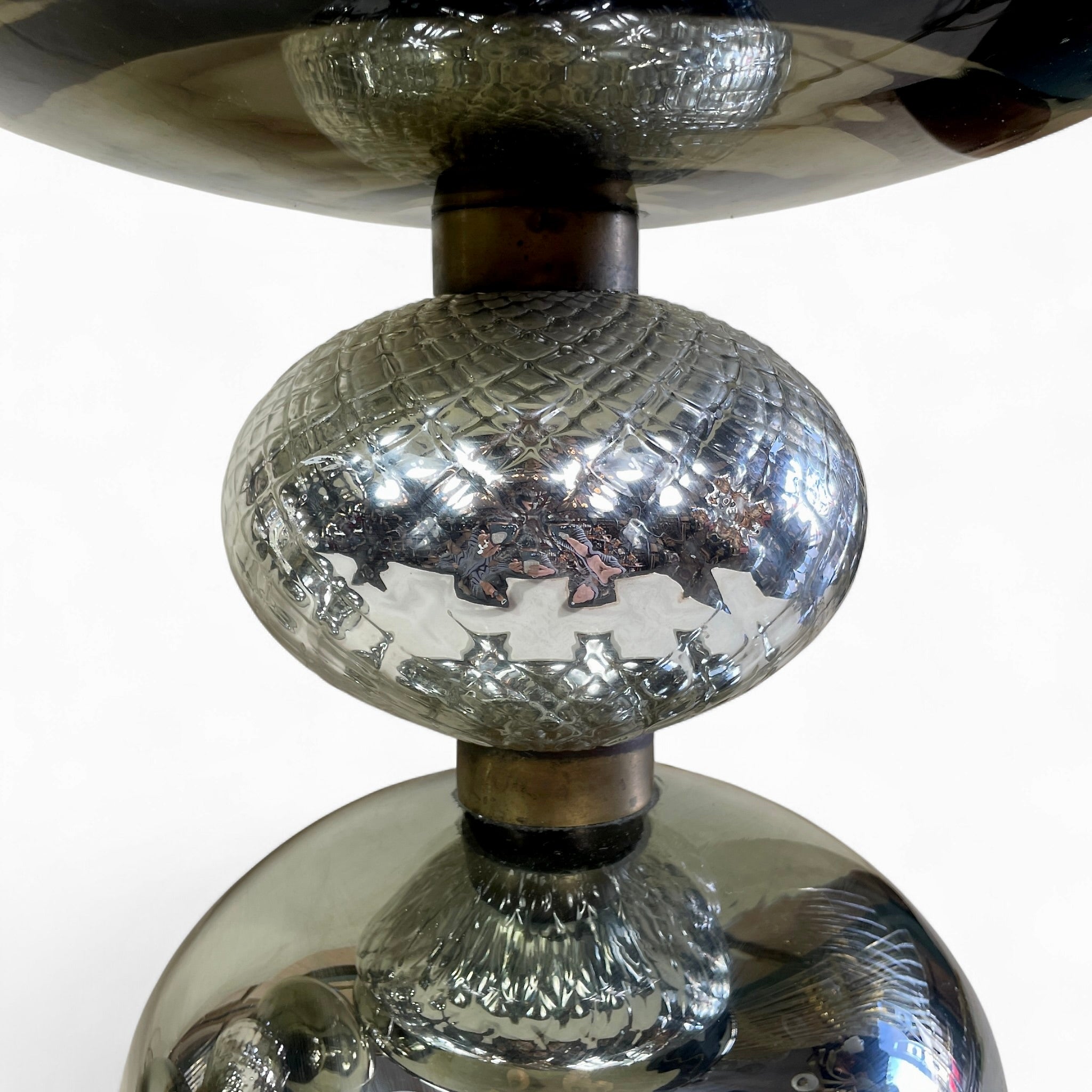 Large pair of Italian mercury glass table lamps.