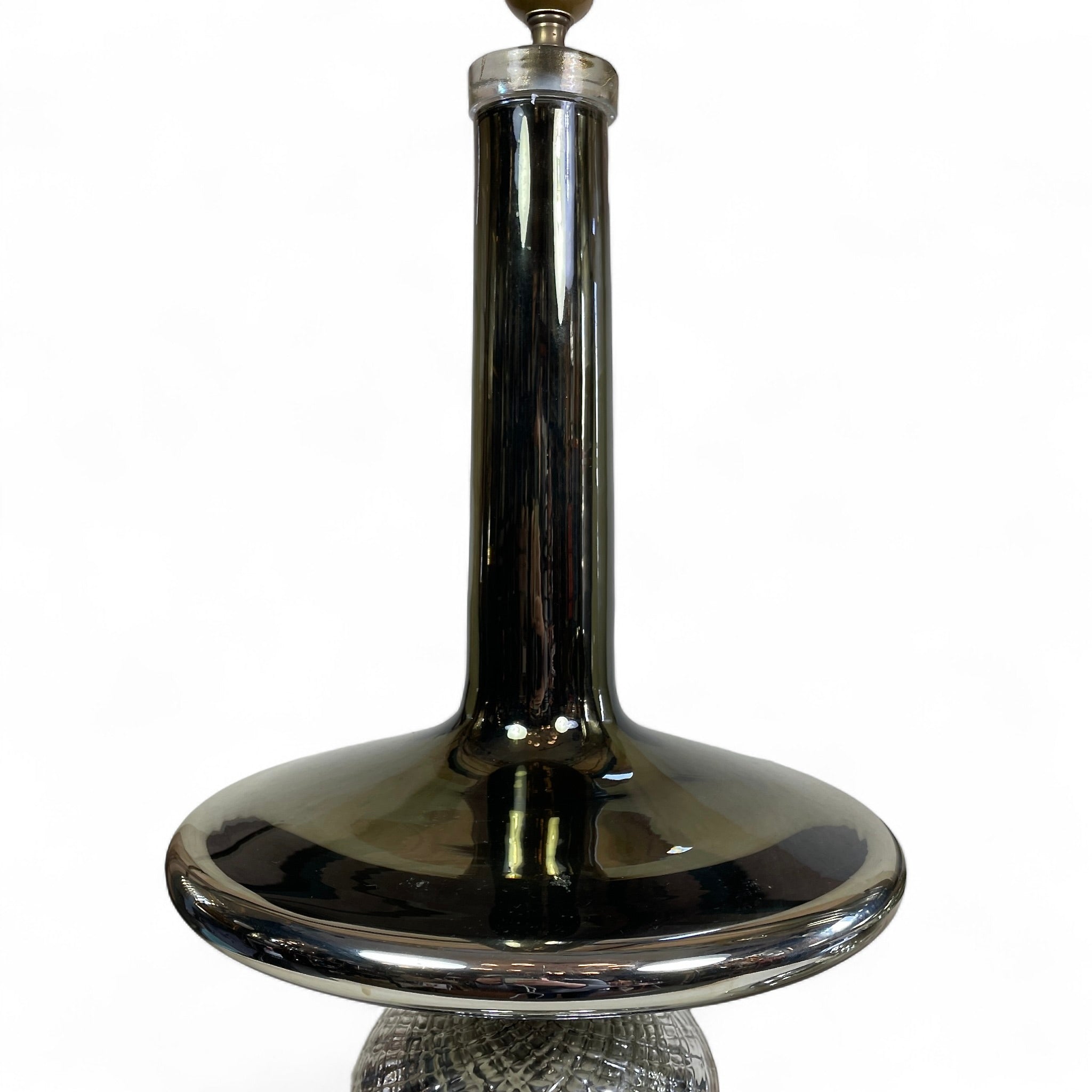 Large pair of Italian mercury glass table lamps.
