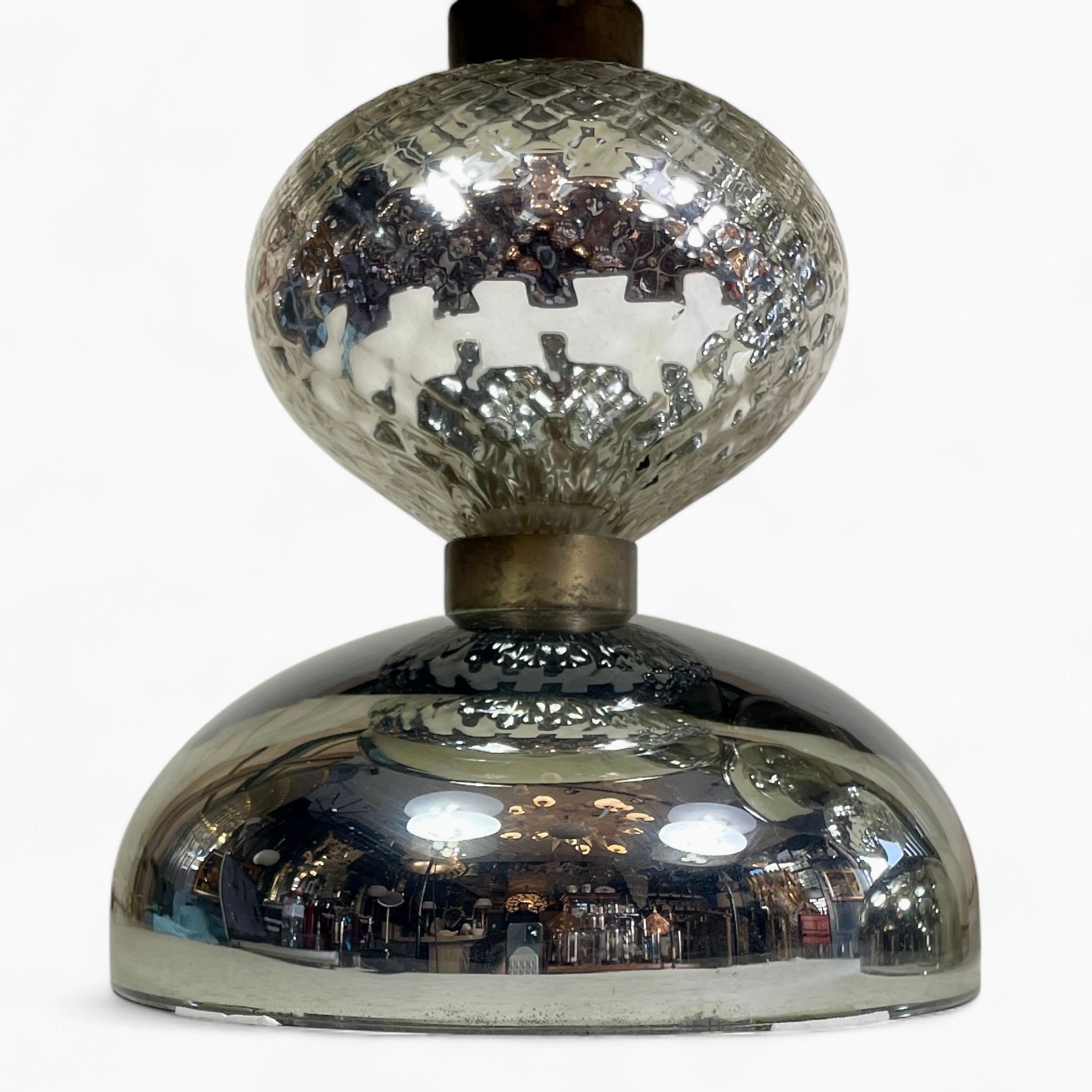 Large pair of Italian mercury glass table lamps.