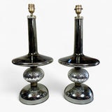Large pair of Italian mercury glass table lamps.