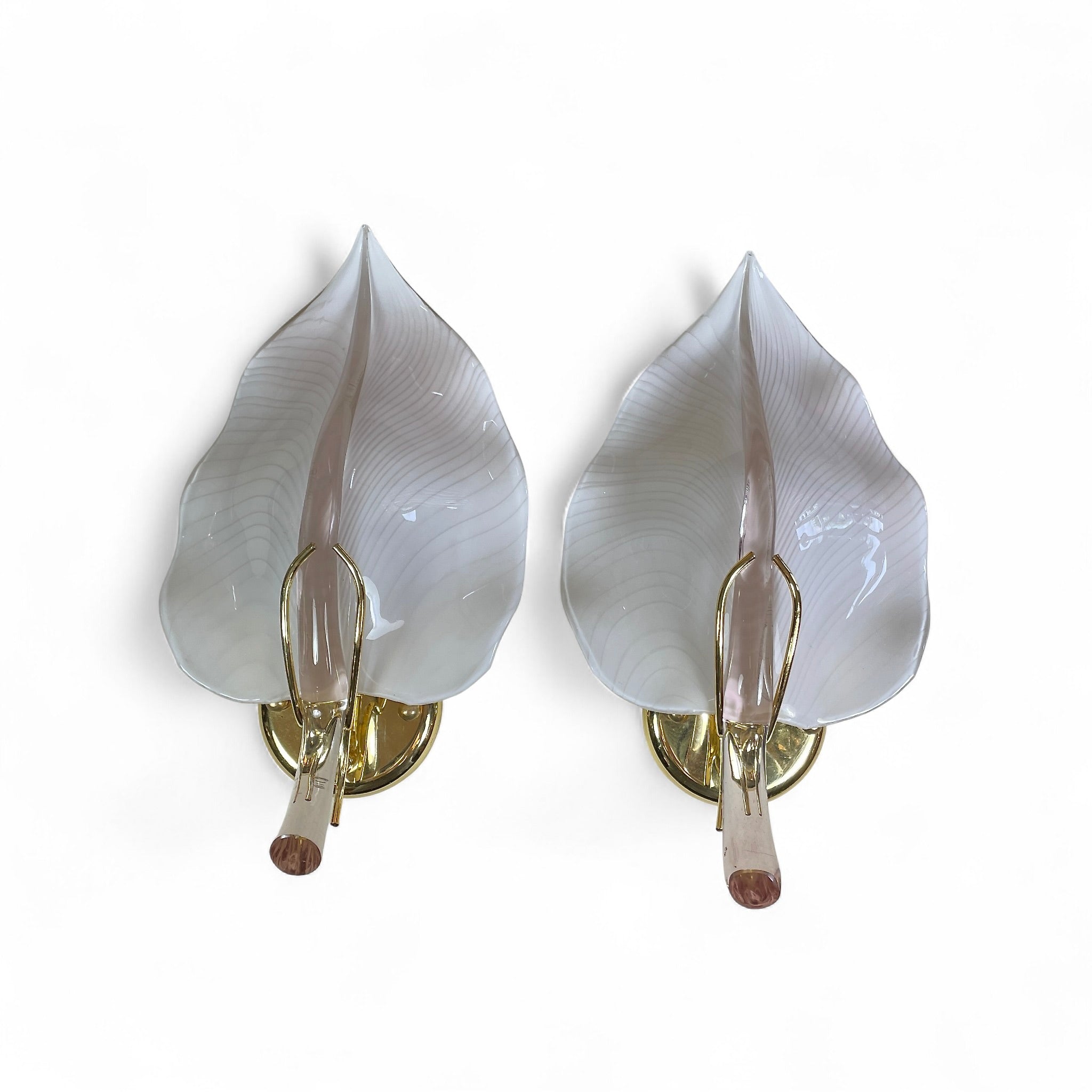 large pair of Murano glass wall lights .