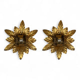 brass flower wall lights