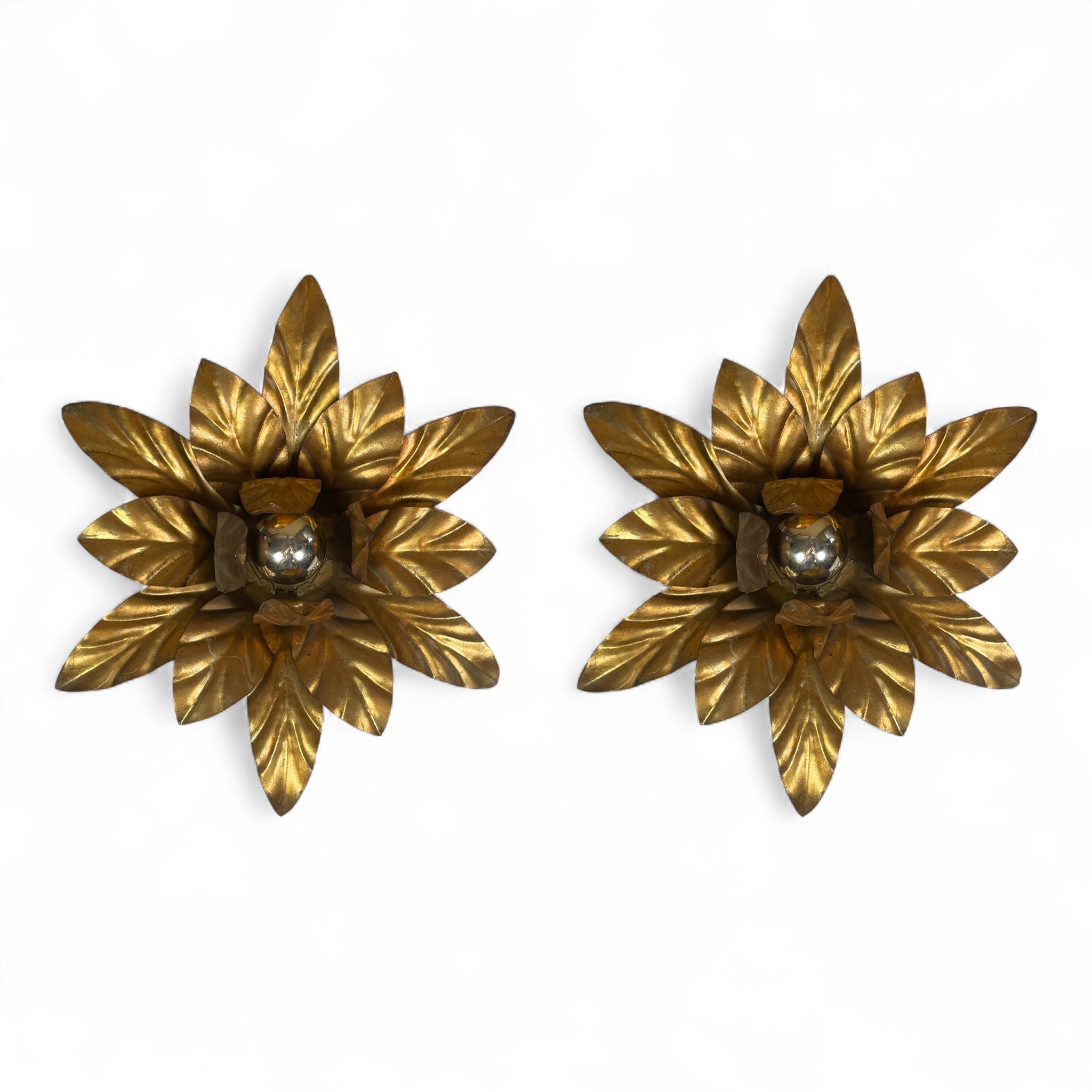brass flower wall lights