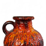 Large 1960's ceramic 'Fat lava' vase with side handle .