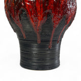 Large 1960's ceramic 'Fat lava' vase with side handle .
