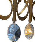 Large 1970's Gilt metal chandelier by Gaetano Sciolari .
