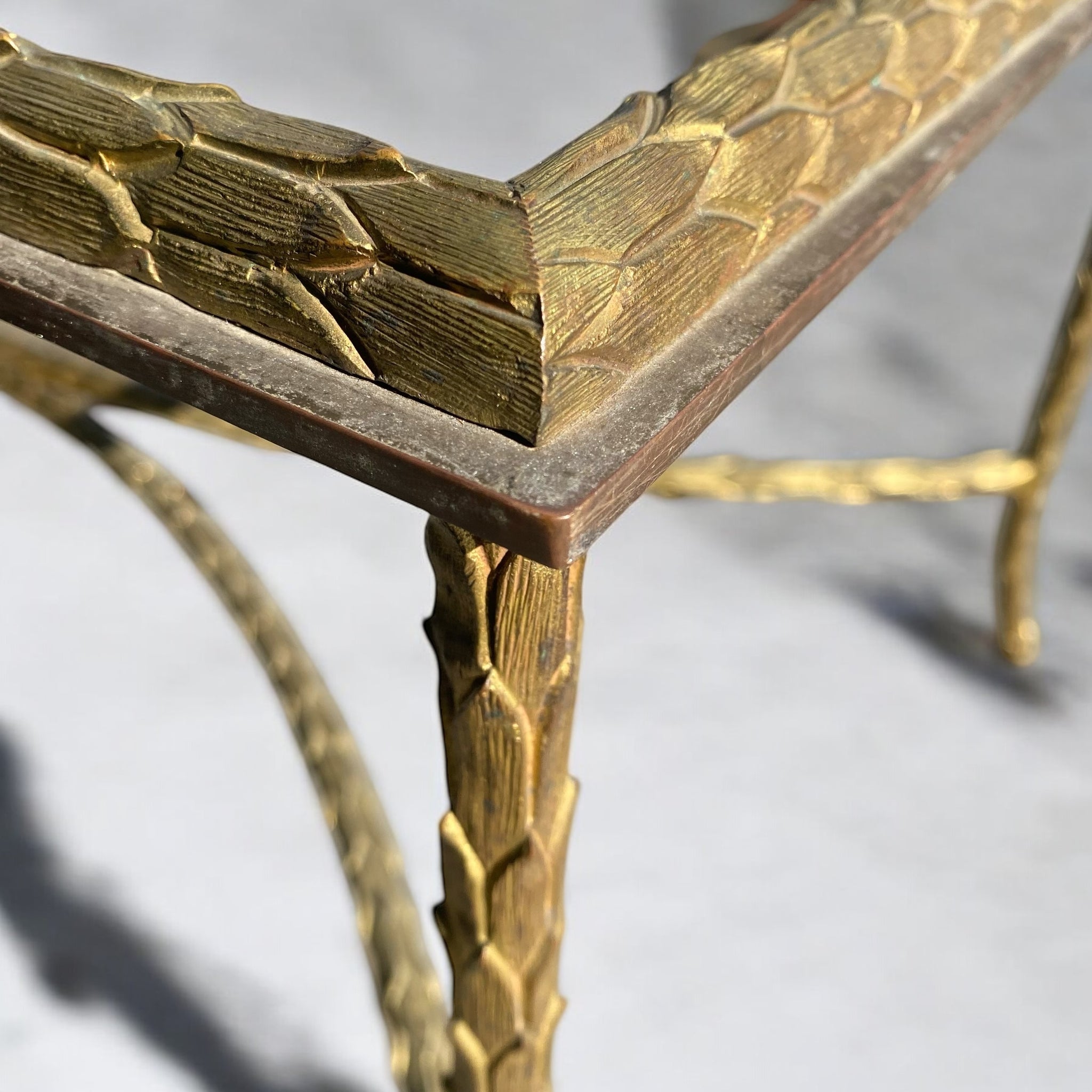 Maison Charles 'Palmier' bronze coffee table.