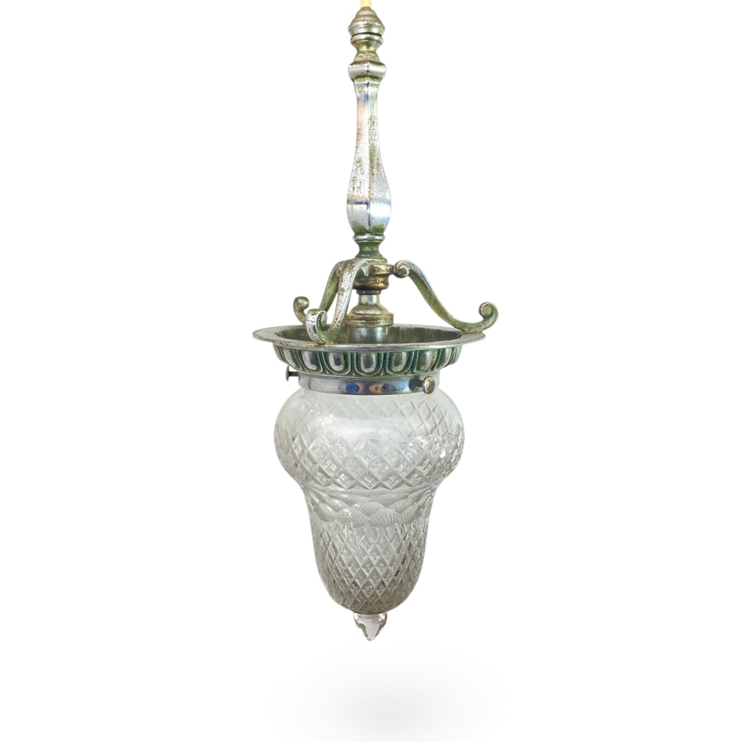 Silvered english arts and craft hall light.