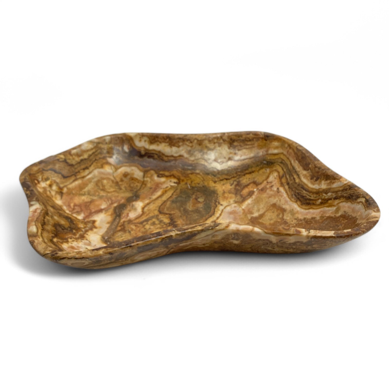Large hand hewn Alabaster dish.