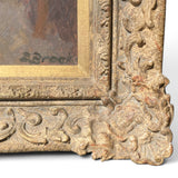 Charming french painting of a scantily dressed lady .